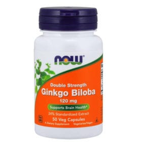 Ginkgo Biloba Dupla Potência, 50 cáps vegetais – NOW