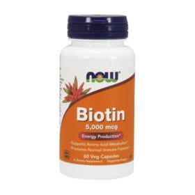 Biotin, 5000 mcg, 60 cáps - NOW