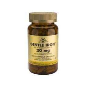 Gentle Iron, 20 mg, 180 cáps vegetais. - Solgar - Produto com consumo preferencial até 31/05/2025