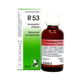 R53, gotas 50ml - Acne, Pontos Negros e Dermatites Purulentas- Dr. Reckeweg