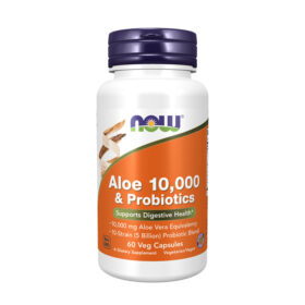 Aloe 10,000 e Probiotics, 60 cáps - NOW