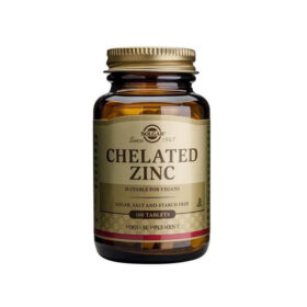 Chelated Zinc 22mg, 100Cáps - Solgar