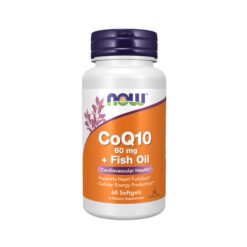 Coenzima Q10 (CoQ10) 60mg - c/ Ómega 3, 60 cáps vegetais – NOW