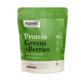 Protein Greens +Berries Cocoa Flavour, 300g - Nuzest