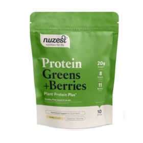 Protein Greens +Berries Vanilla Caramel, 300g - Nuzest