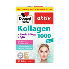 Aktiv Colagénio 1000 + Biotina + Q10 – 30 Comp. – Doppel Herz