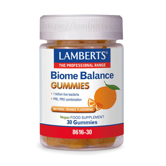 Biome Balance (Gomas), Sabor a Laranja Vegan, 30 Gomas– Lamberts