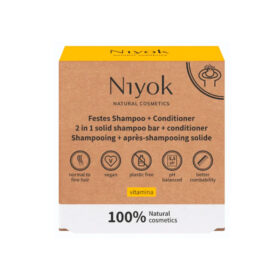 Champô & Amaciador Sólido (2 em 1) Vitamina, 80g - Niyok
