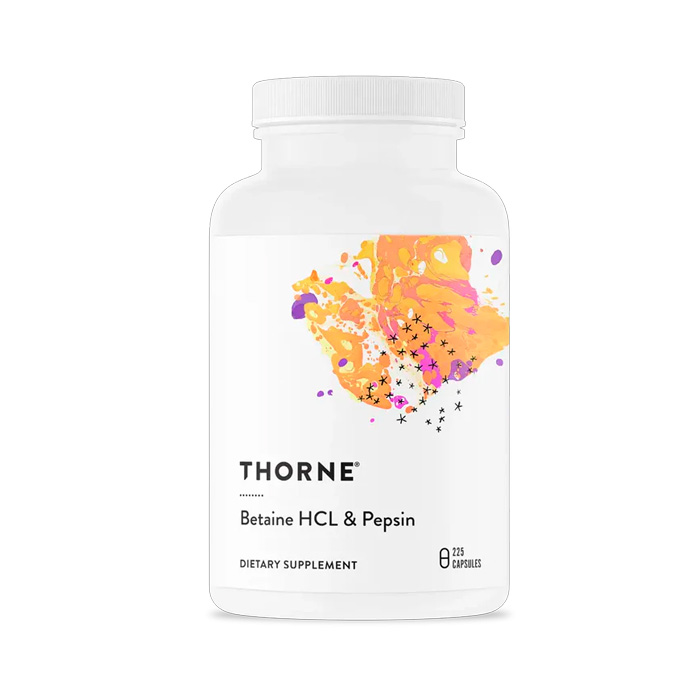Betaina HCL/Pepsin, 225 Cáps -Thorne Research