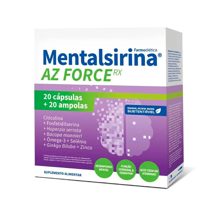 Mentalsirina AZ Rx Force, 20 ampolas+20 cápsulas - Farmodiética