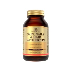 Skin Nails Hair Biotina, 120 Comp - Solgar